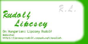 rudolf lipcsey business card